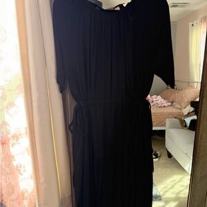 bohme Black Maxi Dress with Drawstring Waist